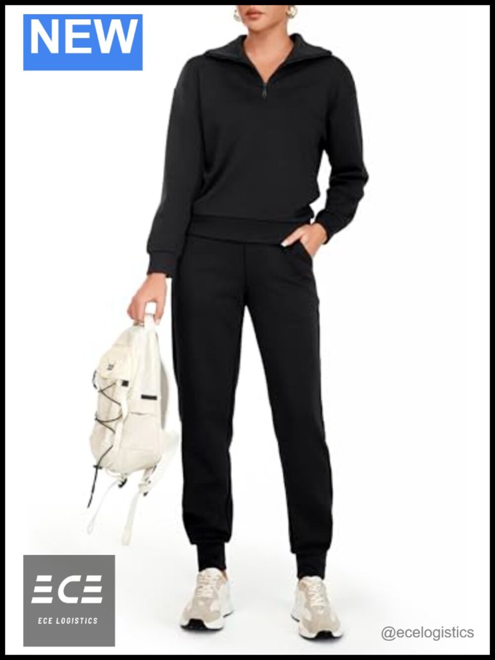 Women's 2 Piece Sweatsuit Set Long Sleeve Half Zip Pullover Joggers Tracksuit